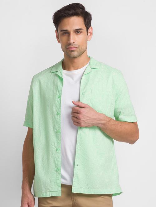 green printed casual shirt - 18399900 - Very Small Image - 1