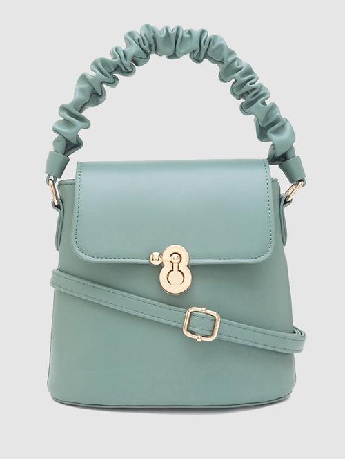 green solid regular handbag - 18400052 - Very Small Image - 1