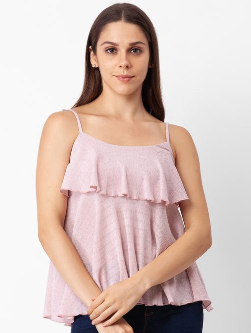women's layered shoulder strap top - 18400268 - Very Small Image - 1