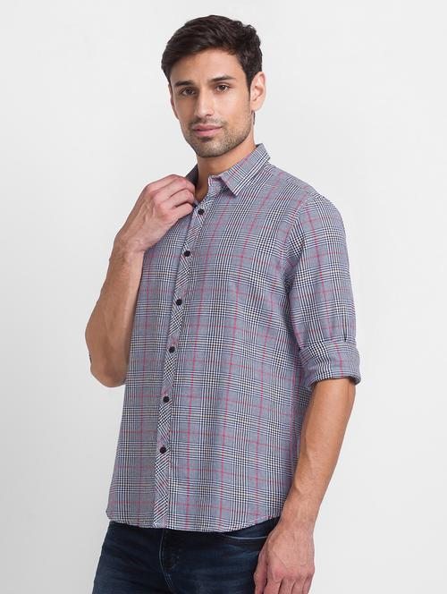 mens checks casual shirt - 18400286 - Very Small Image - 1