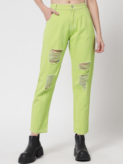 high rise distressed boyfriend jean - 18400407 - Very Small Image - 1