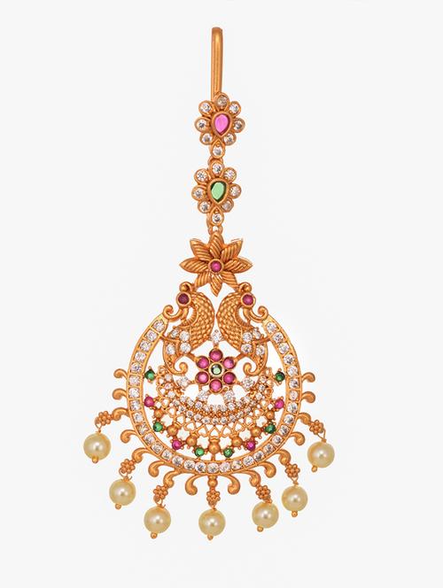 red brass maang teeka - 18400570 - Very Small Image - 1