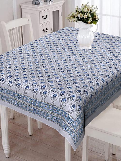 texstylers thick cotton 6 seater block print table cloth - 18400771 - Very Small Image - 1