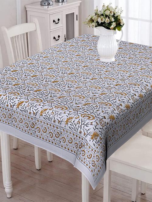 texstylers thick cotton 4 seater block print table cloth - 18400782 - Very Small Image - 1
