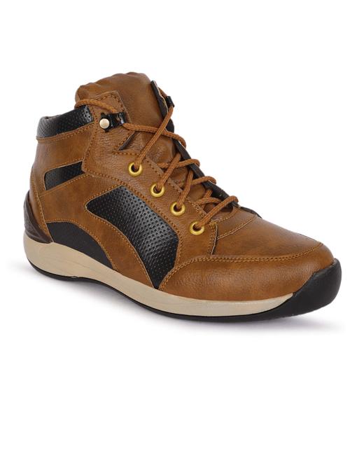 tan synthetic lace up shoes - 18401139 - Very Small Image - 1