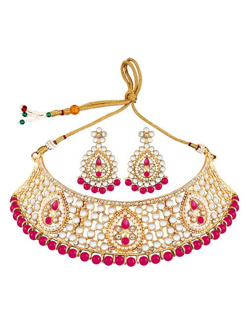 multi colored gold plated necklaces and earring - 18401421 - Very Small Image - 1