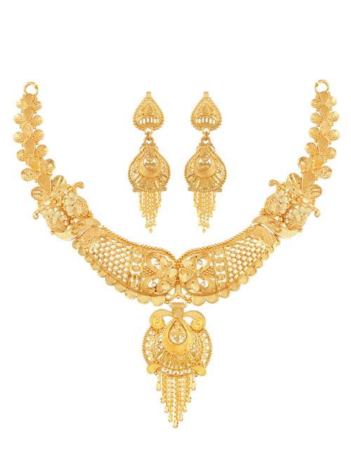 multi colored gold plated necklaces and earring - 18401487 - Very Small Image - 1