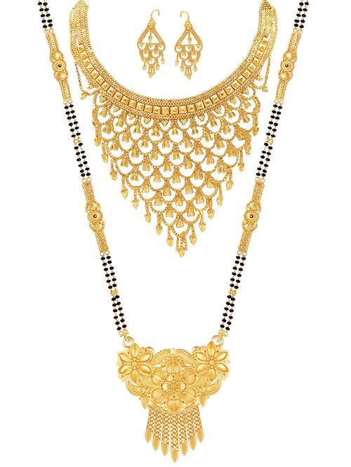 gold plated necklaces and earring set - 18401537 - Very Small Image - 1