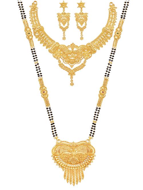 multi colored gold plated necklaces and earring - 18401689 - Very Small Image - 1