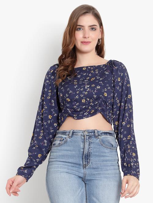 women's crop square neck top - 18401702 - Very Small Image - 1