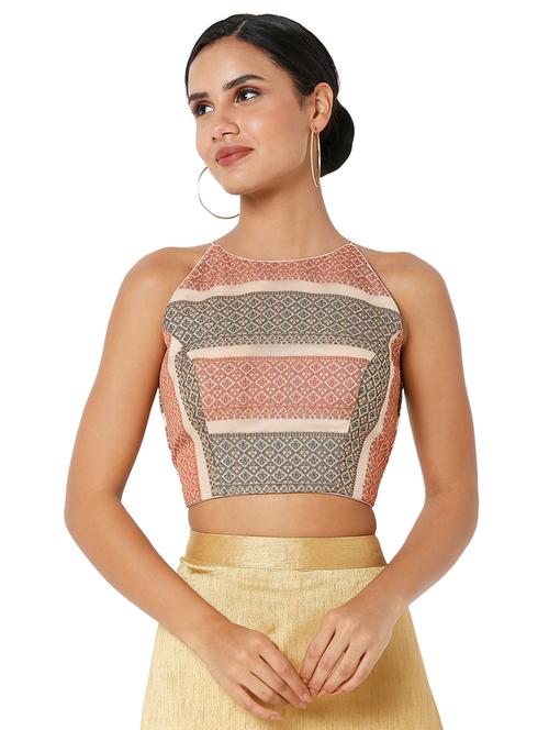 orange silk printed blouse - 18401851 - Very Small Image - 1