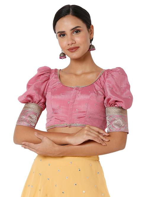 pink silk printed blouse - 18401855 - Very Small Image - 1
