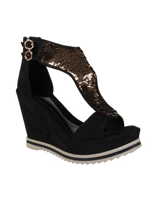 black suede open thong sandals - 18401947 - Very Small Image - 1