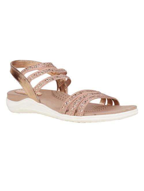 gold synthetic open thong sandals - 18401999 - Very Small Image - 1