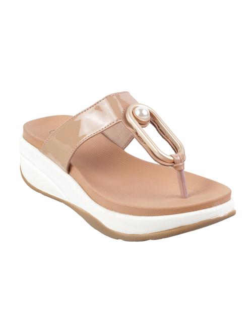 tan synthetic open thong sandals - 18402008 - Very Small Image - 1
