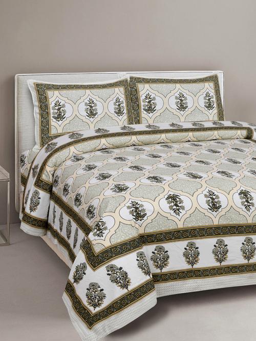texstylehome super soft pure cotton jaipuri print double bedsheet with 2 pillow covers - 18402883 - Very Small Image - 1