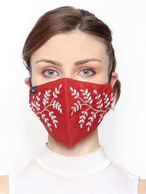 red cotton antipollution women mask - 18403020 - Very Small Image - 1