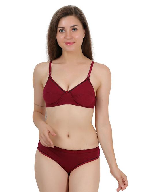 solid regular bras and panty set - 18403473 - Very Small Image - 1