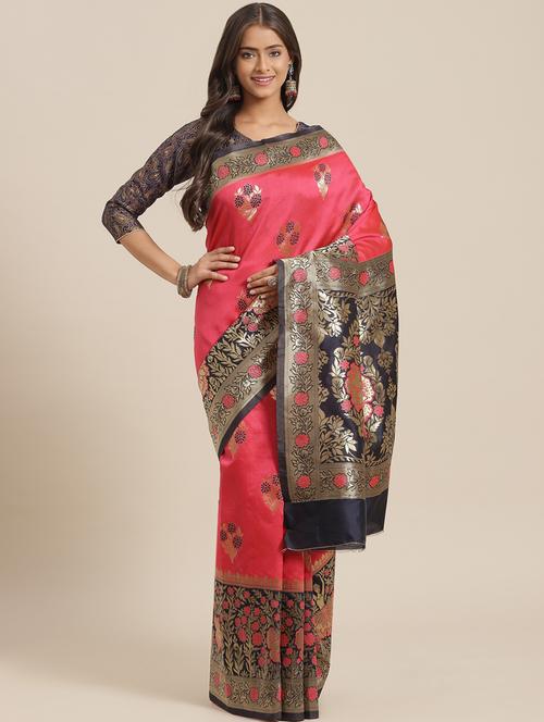 women's banarasi saree with blouse - 18404100 - Very Small Image - 1