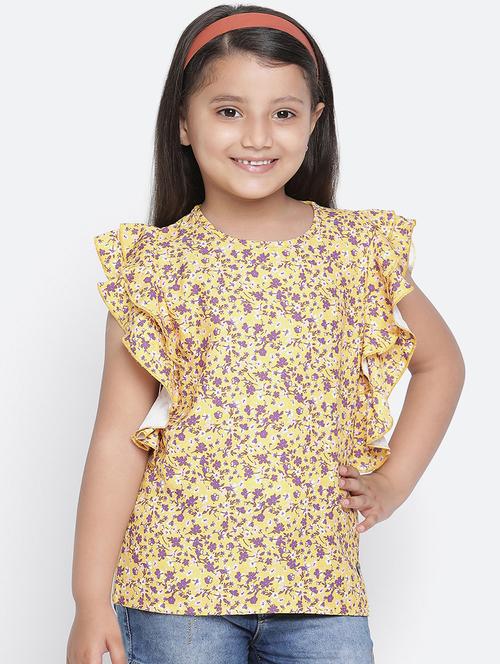 yellow floral regular top - 18404650 - Very Small Image - 1
