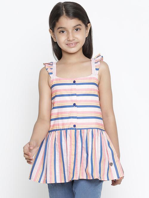 pink striped peplum top - 18404658 - Very Small Image - 1