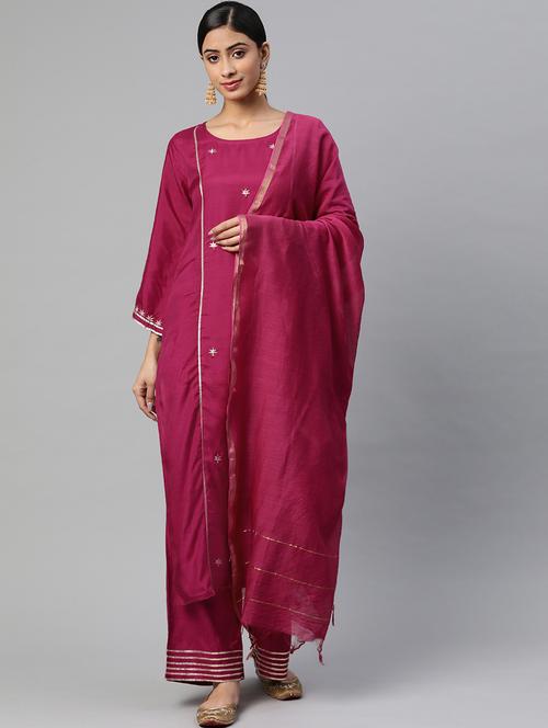 fuchsia rayon suit set - 18404718 - Very Small Image - 1