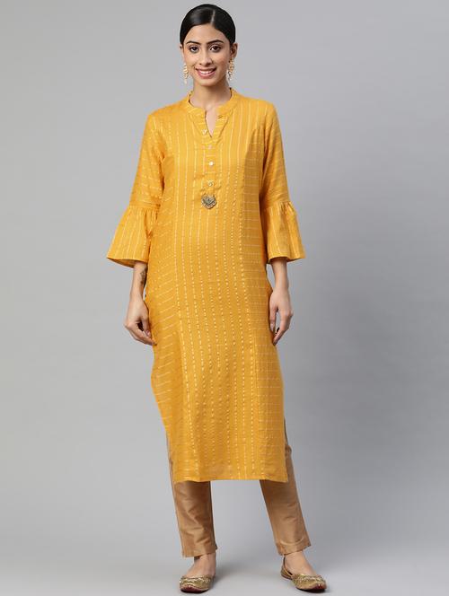 women's straight kurta - 18404782 - Very Small Image - 1