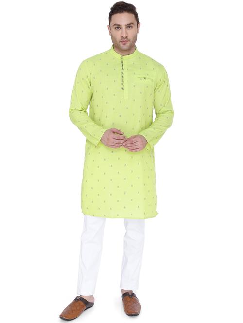 green solid long kurta - 18405017 - Very Small Image - 1