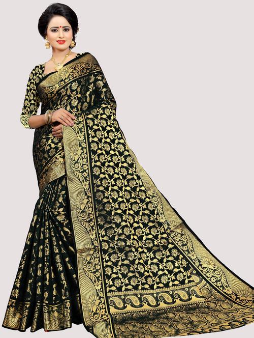 self designed woven saree with blouse - 18405380 - Very Small Image - 1