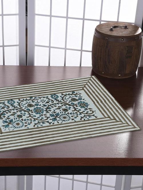 texstylers cotton canvas jaipuri block printed table placemats - 18405639 - Very Small Image - 1