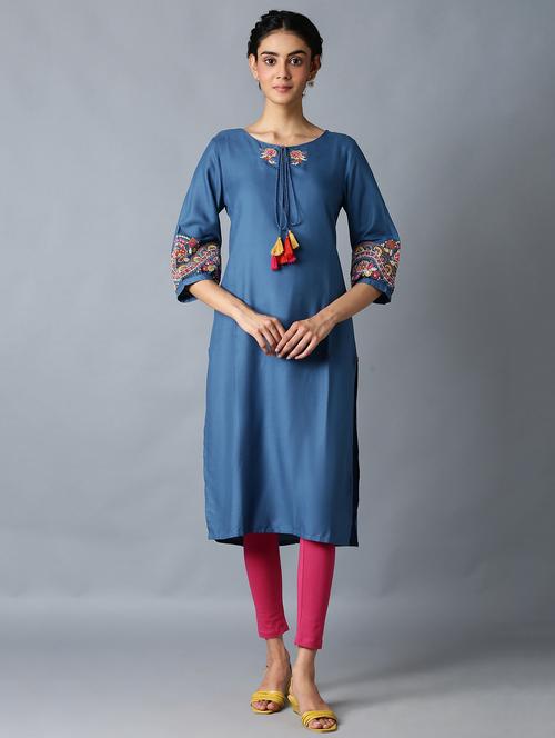 women's straight kurta - 18406010 - Very Small Image - 1