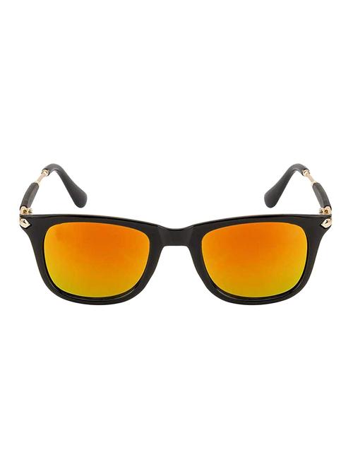 alfalah golden & mirrored metal rectangular unisex sunglasses - 18406182 - Very Small Image - 1