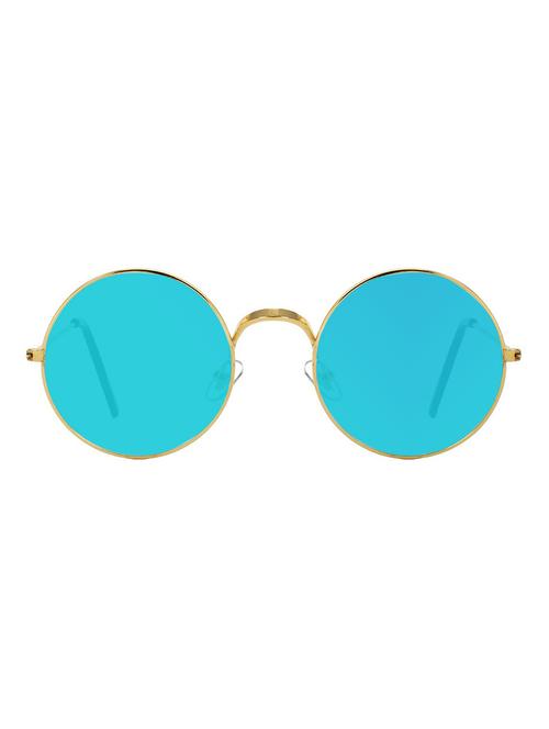 alfalah golden & blue metal round unisex sunglasses - 18406191 - Very Small Image - 1