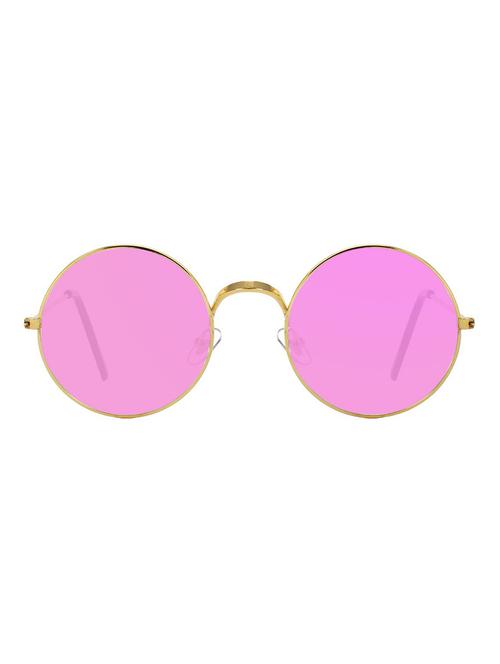 alfalah golden & pink metal round unisex sunglasses - 18406193 - Very Small Image - 1