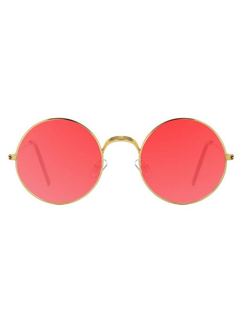 alfalah golden & red metal round unisex sunglasses - 18406195 - Very Small Image - 1