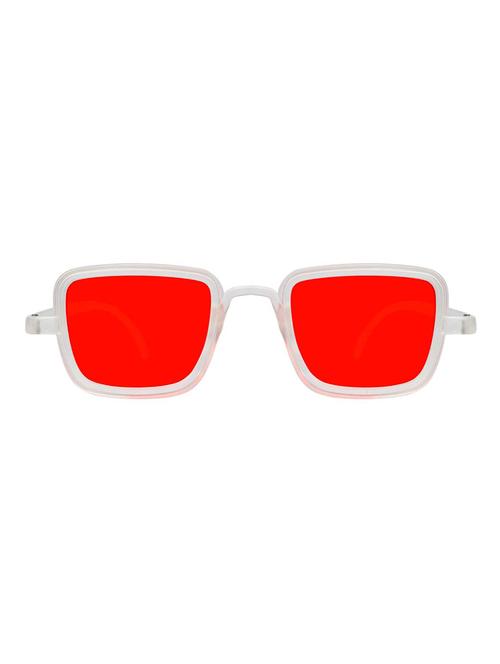 alfalah white & red polycarbonate rectangular unisex sunglasses - 18406210 - Very Small Image - 1