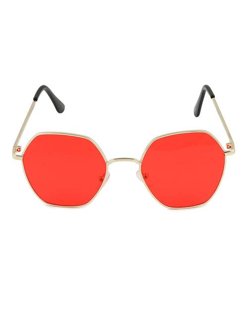 alfalah golden & red metal hexagon unisex sunglasses - 18406271 - Very Small Image - 1