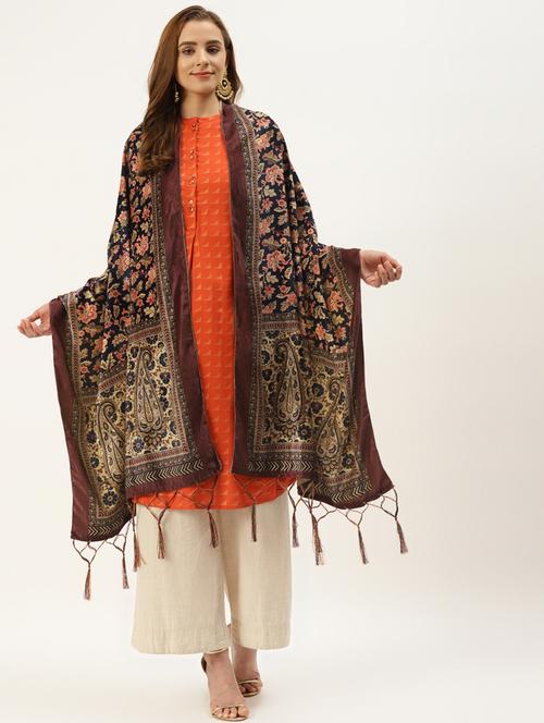 multi colored velvet dupatta - 18406357 - Very Small Image - 1