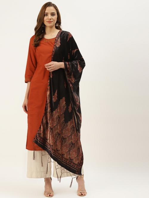 multi colored velvet dupatta - 18406363 - Very Small Image - 1