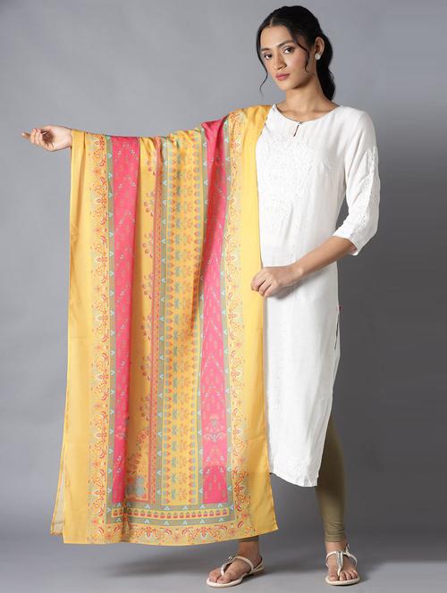 yellow polyester dupatta - 18406475 - Very Small Image - 1