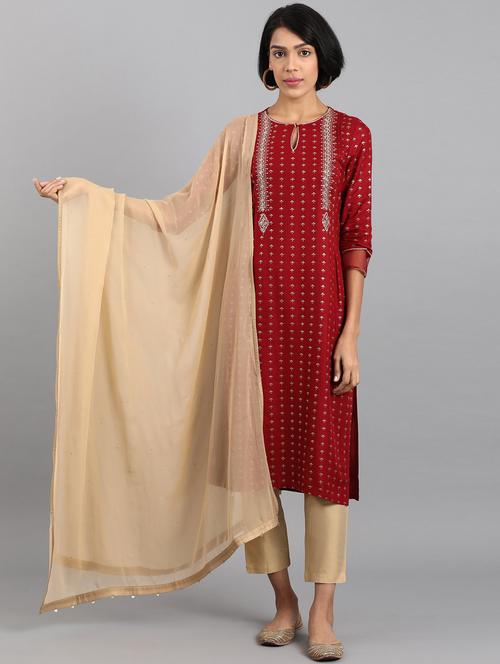 gold polyester dupatta - 18406481 - Very Small Image - 1