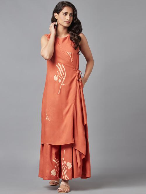 orange printed fusion jumpsuit - 18406501 - Very Small Image - 1