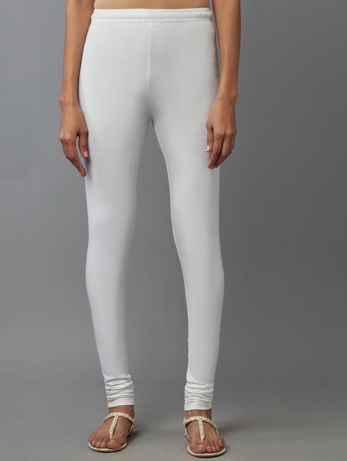 white viscose churidar churidars & leggings - 18406668 - Very Small Image - 1