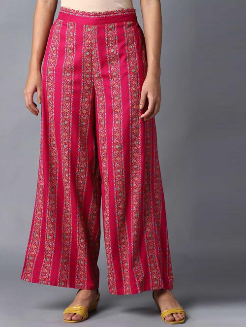floral printed straight palazzo - 18406714 - Very Small Image - 1