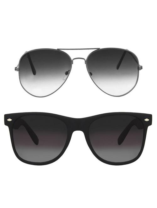 alfalah black & black aviator metal unisex combo sunglasses - 18406792 - Very Small Image - 1