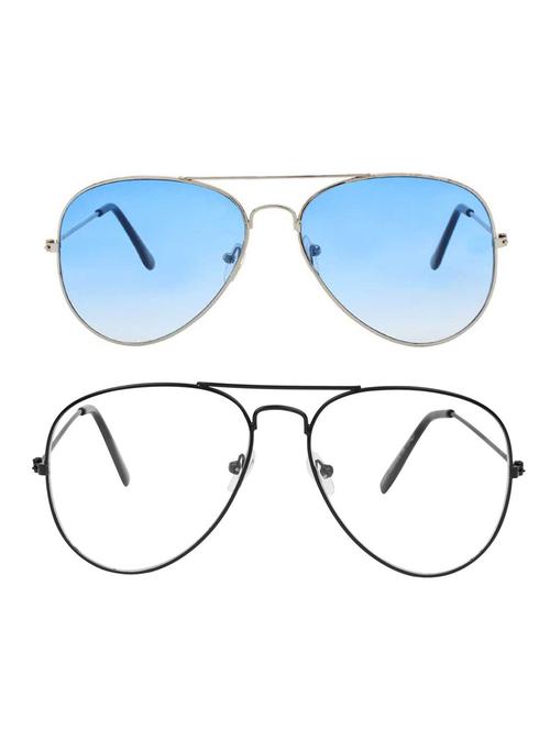 alfalah silver & black aviator metal unisex combo sunglasses - 18406829 - Very Small Image - 1