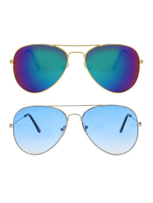alfalah gold & silver aviator metal unisex combo sunglasses - 18406831 - Very Small Image - 1