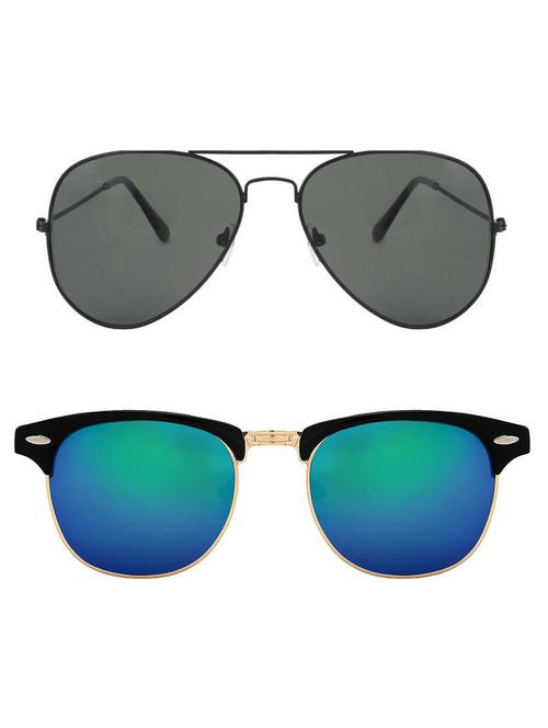 alfalah black & black aviator metal unisex combo sunglasses - 18406867 - Very Small Image - 1