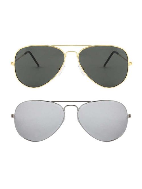 alfalah gold & silver aviator metal unisex combo sunglasses - 18406891 - Very Small Image - 1