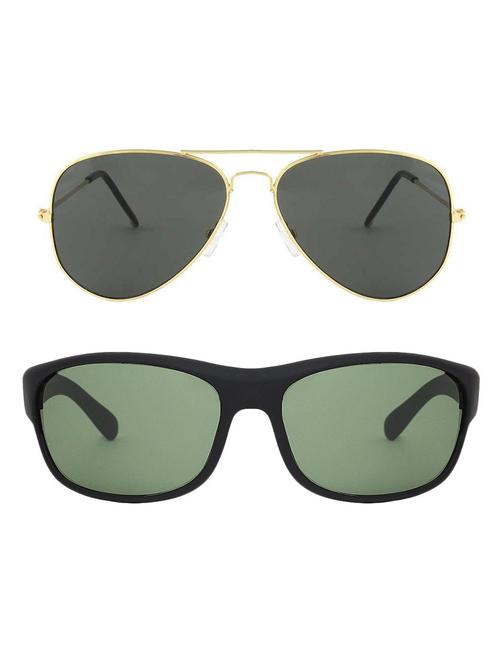 alfalah gold & black aviator metal unisex combo sunglasses - 18406899 - Very Small Image - 1